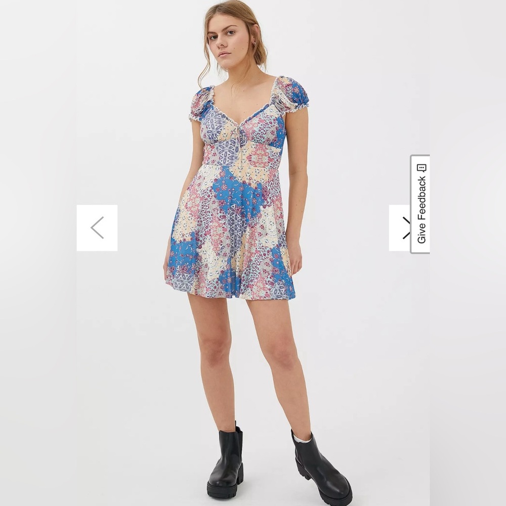 Urban Outfitters Floral Print Mesh Mini Dress